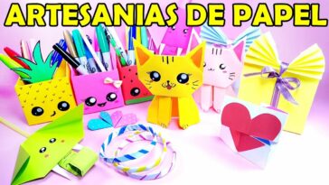 9 IDEAS INTERESANTES DE ARTESANÍA DE PAPEL : porta lápices en estilo Kawaii, gato, pulsera y más.