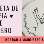 BORDAR A MANO CUADRO DECORATIVO SILUETA DE PAREJA 14 DE FEBRERO