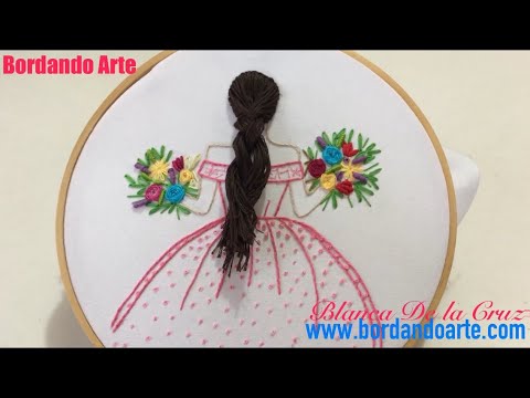 BORDAR A MANO UNA MUÑECA PASO A PASO | Embroidery hair