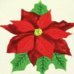 Bordado navideño flor de nochebuena | Christmas embroidery poinsettia