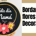 Bordar a mano cuadro decorativo | Flores 3D punto picot cast on stitch rose