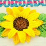 Bordar hojas grandes para girasol