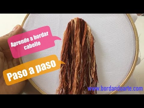 COMO BORDAR CABELLO CON PUNTO TURCO PASO A PASO | Embroidery hair