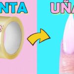 CÓMO HACER UÑAS FALSAS DE CINTA EN 5 MINUTOS- Y QUITARLAS-Trucos fáciles y rápidos para las uñas