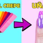 CÓMO HACER UÑAS FALSAS DE PAPEL CREPE-SIN PEGAMENTO,SIN ACRÍLICO, SIN LUZ UV-CON UN LOOK GELISH