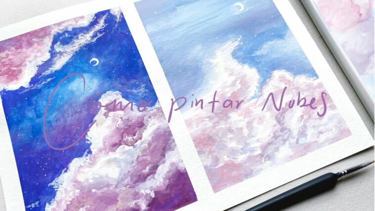 CÓMO PINTAR NUBES  ☁️ ? GOUACHE