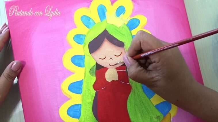 Como Pintar Con Pintura Acrilica Un Cuadro de Virgencita