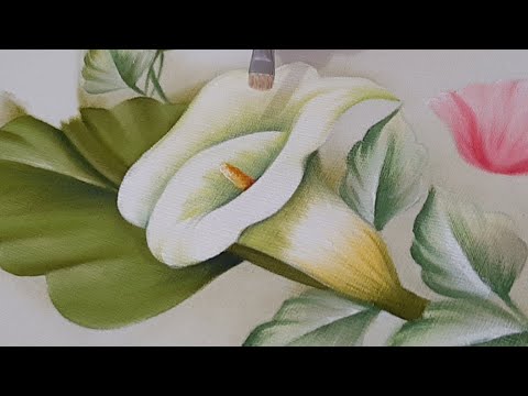 Como Pintar Flores /Alcatraz / Cala / Cartucho / How to Paint a Cala Lily Flower