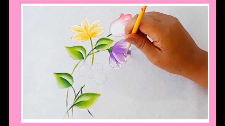 Como Pintar Flores Fácil / Pintura Para Principiantes