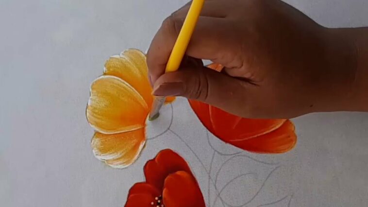 Como Pintar Flores en Tela / Pintura para Principiantes