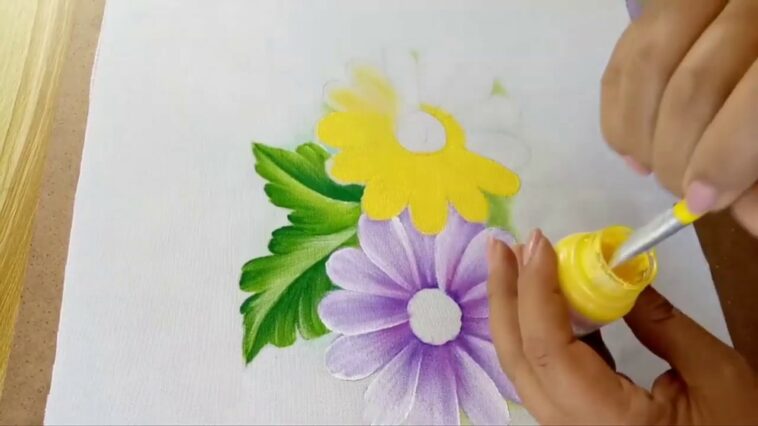 Como Pintar Margaritas / How to Paint Daisies Flowers