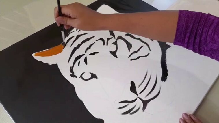 Como Pintar Un Cuadro Con Acrilicos / Tigre