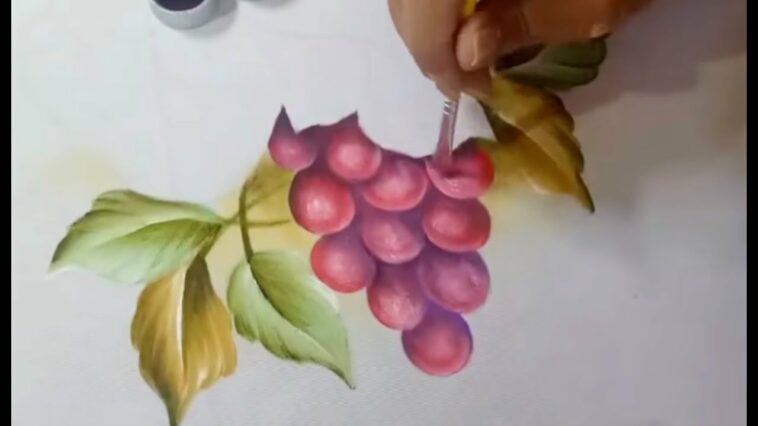 Como Pintar Uvas / Tutorial De Pintura Textil