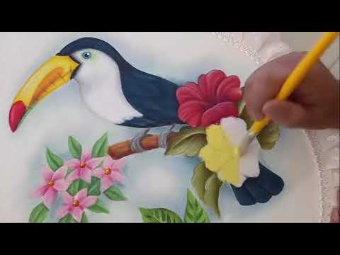 Cómo Pintar un Tucán / How to paint a Toucan on fabric