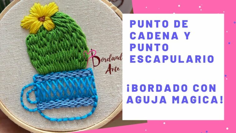 Cómo bordar cactus con aguja mágica | Embroidery Punch Needle