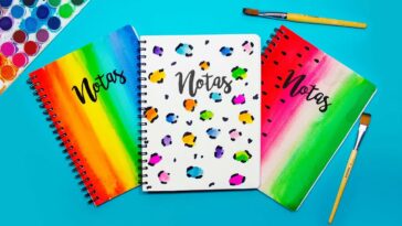 DIY: 3 IDEAS para decorar tus libretas con ACUARELAS super FÁCIL - REGRESO A CLASES