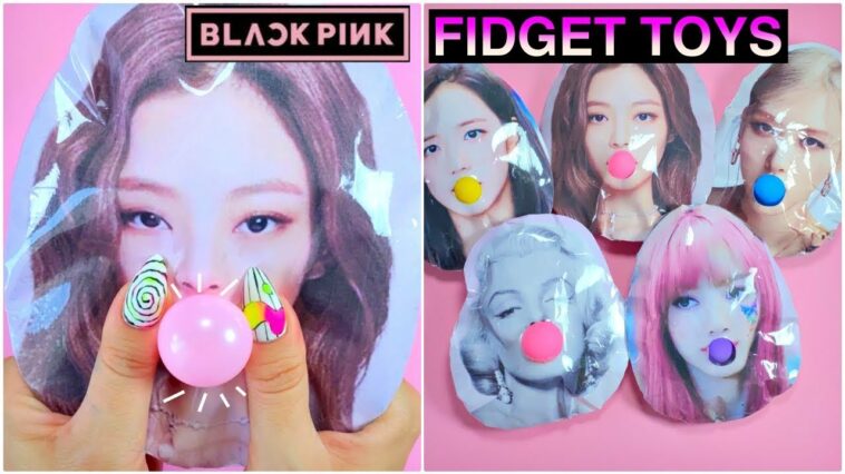 DIY - BLACKPINK FIDGET TOYS - BLACKPINK PAPEL SQUISHY - Blackpink están soplando goma de mascar :)