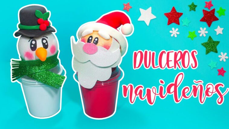 DIY: Dulceros/Carameleras NAVIDEÑAS con botes de yogurt reciclados - ESPECIAL DE NAVIDAD