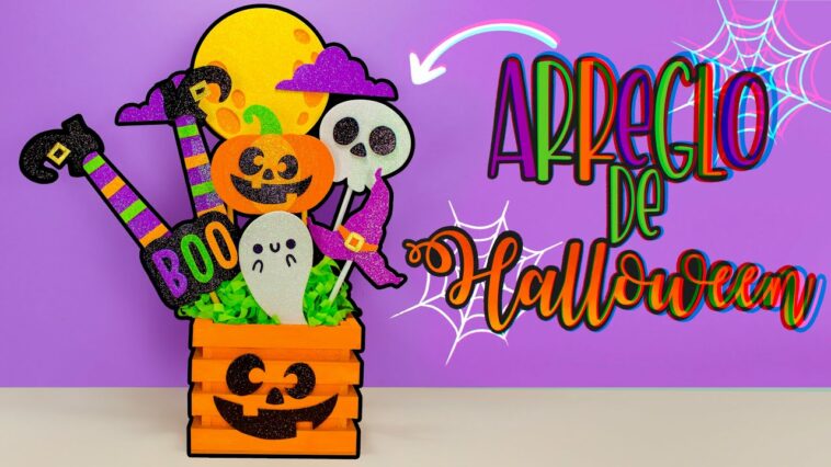 DIY: Espeluznante ARREGLO de HALLOWEEN ? * Incluye moldes