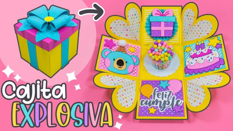 DIY: HERMOSA cajita EXPLOSIVA SORPRESA de cumpleaños *el MEJOR REGALO de cumple!