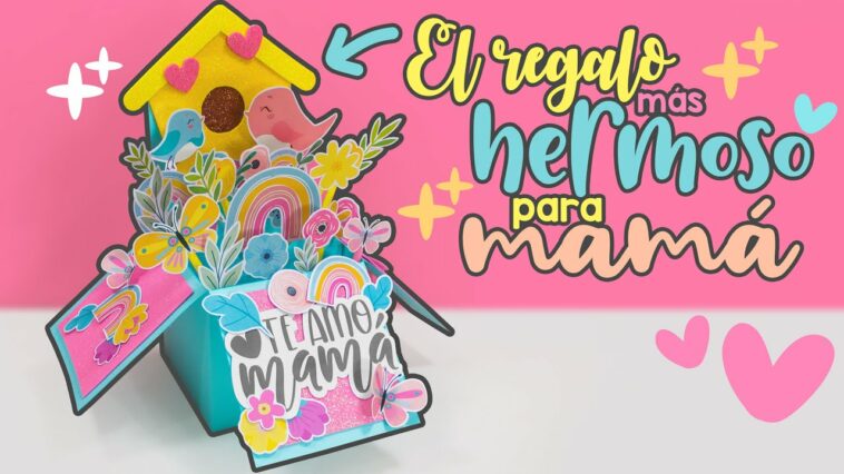 DIY: HERMOSA cajita explotada FLORAL para mamá - DÍA DE LAS MADRES