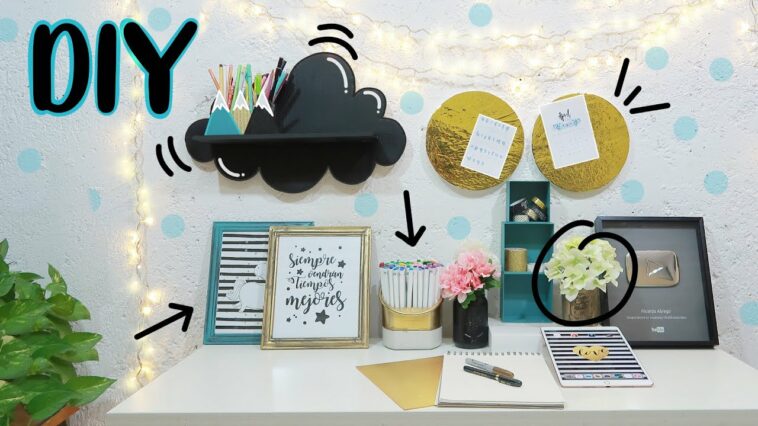 DIY: Ideas FACILES para DECORAR tu ESCRITORIO #QuedateEnCasa