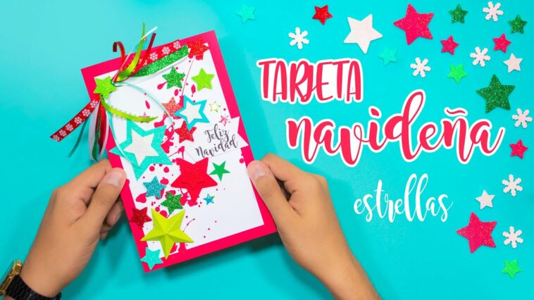 DIY: Tarjeta NAVIDEÑA estrellada - ESPECIAL DE NAVIDAD