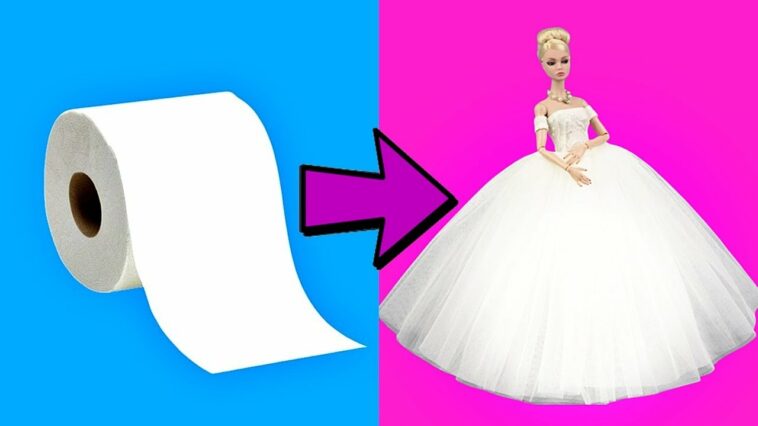 DIY VESTIDO DE NOVIA CON PAPEL HIGIÉNICO PARA BARBIE