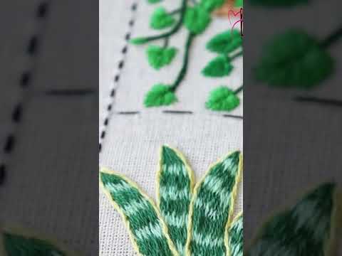 Embroidery stitching planta lengua de suegra