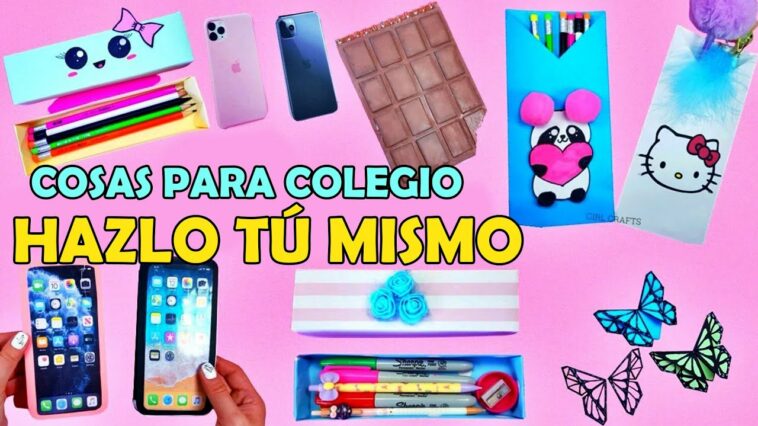 HAZLO TÚ MISMO: COSAS PARA COLEGIO- IDEAS REGRESO AL COLEGIO - CUADERNO IPHONE , ESTUCHE Y MÁS