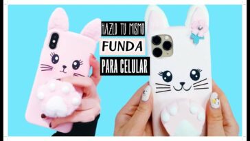 HAZLO TÚ MISMO – Cómo Hacer una Funda para Celular con Almidón-Funda Rosada en forma de Gatita