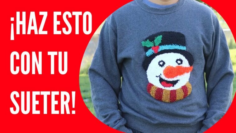 Haz este BORDADO PUNCH NEEDLE en tu SUÉTER | EMBROIDERY CHRISTMAS in your SWEATER