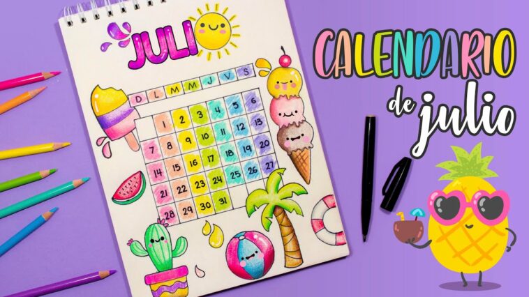 Haz tu CALENDARIO de julio KAWAII summer - BULLET JOURNAL