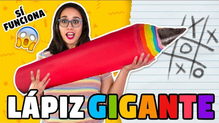 Hice Un LAPIZ ARCOIRIS GIGANTE! ¡Sí FUNCIONA! ✏️ ?Craftingeek