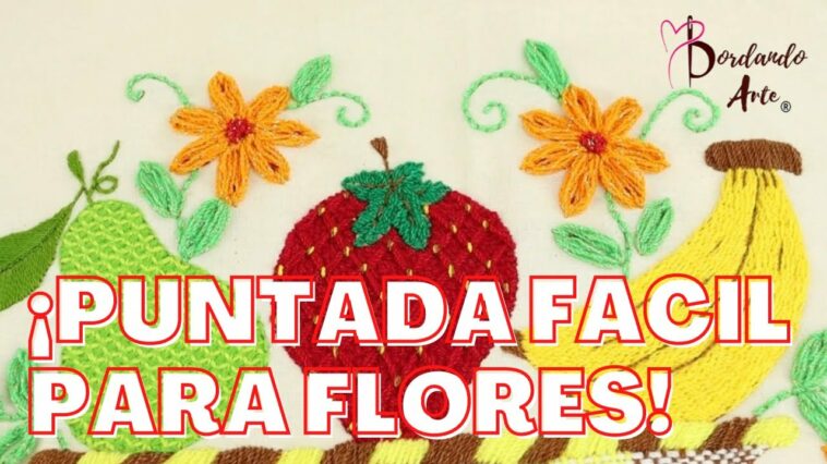 How to EMBROIDERY FANTASY flowers easy | BORDADOS A MANO flores FÁCIL