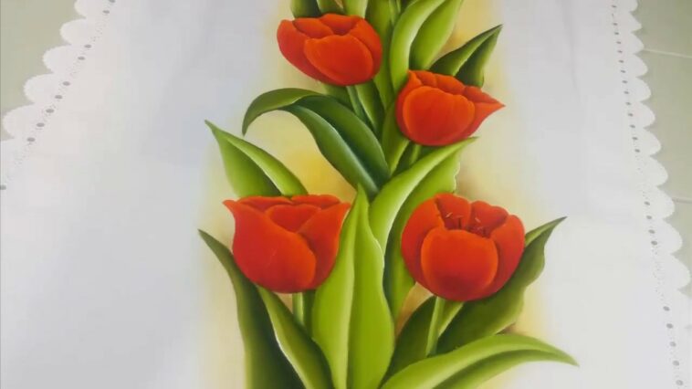 How to Paint Tulip Leaves / Como Pintar Hojas De Tulipanes