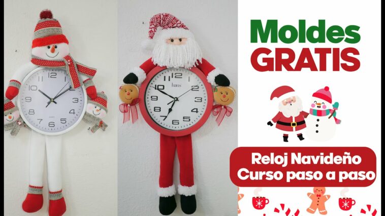 Ideas Fáciles navideñas - Reloj de Papá Noel y Nieve