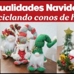 Ideas fáciles navideñas reciclando CONOS DE HILO / Gnomos, Ángel y Centro de Mesa