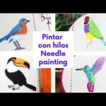 Needle painting pintar con hilos pájaros Libro de bordado: Página 17 completa