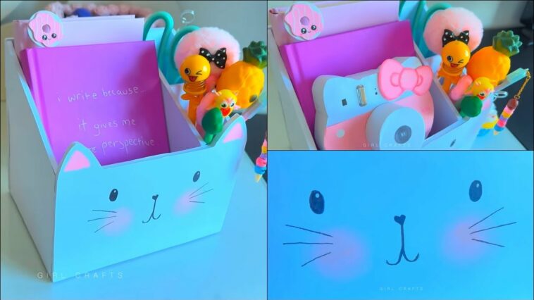 Organizador de gatos Kawaii - INCREÍBLES IDEAS DE DECORACIÓN DE ESCRITORIO - Regreso a la escuela