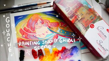 PAINTING STUDIO GHIBLI SCENE ⎮ PROBANDO GOUACHE SONNET... NO FUE LO QUE ESPERABA...