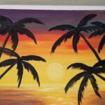 Pintura Acrilica Como Pintar un Paisaje Atardecer con Palmeras