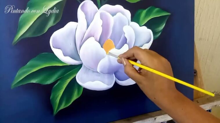 Pintura Acrílica Cuadro de Magnolias