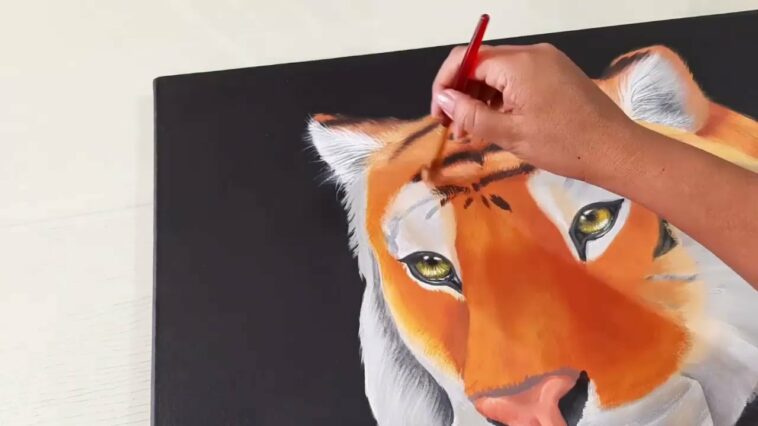 Pintura Acrílica Cuadro de Tigre