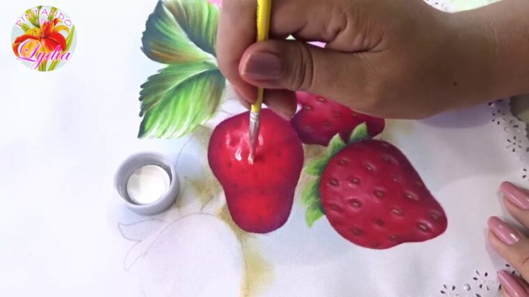 Pintura En Tela Como Pintar Fresas En Una Servilleta