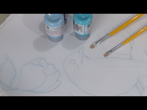 Pintura En Tela Como Pintar Un Pajaro Con Flores