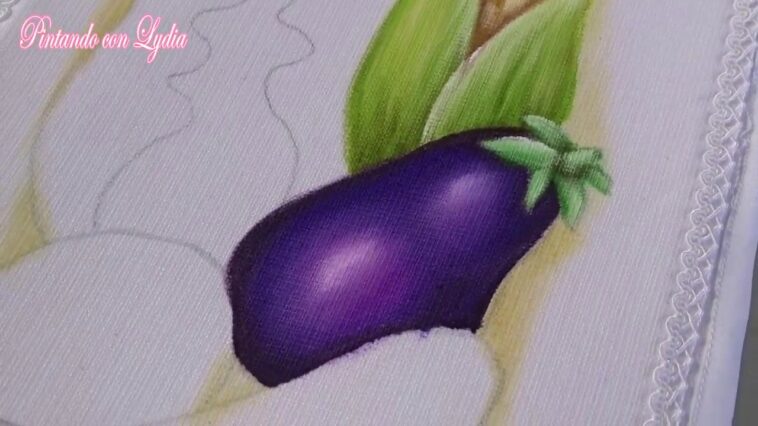 Pintura En Tela / Como Pintar Verduras / Berenjena