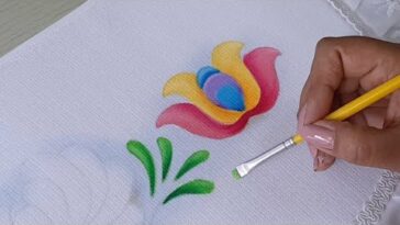 Pintura En Tela Para Principiantes / Flor De Colores