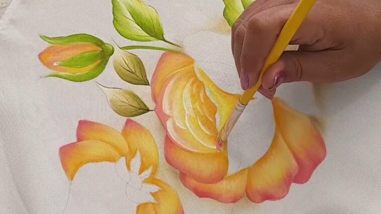 Pintura / Rosa en Tonos Amarillos