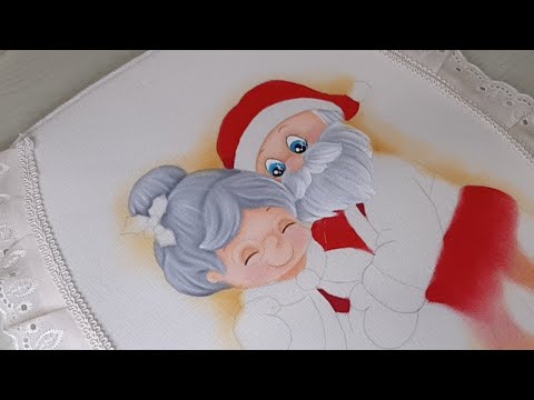 Pintura en Tela Sr. y Sra. Claus